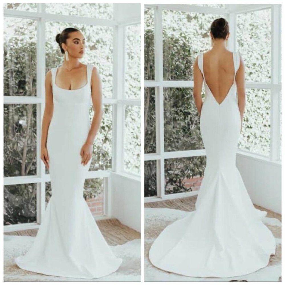 NOEL AND JEAN BY KATIE MAY The Sophisticate Trumpet Wedding Dress In Ivory NWOT